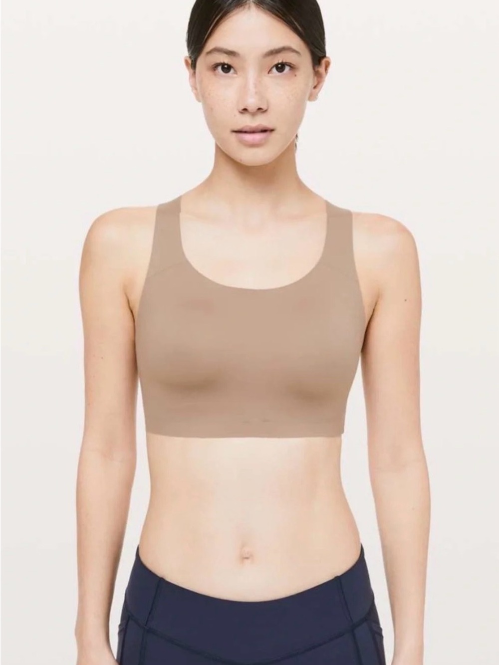 Lululemon Enlite Sports Bra High Support Wire Free in Soft Sand Nude Size 34C